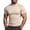 Beige, variant on Muscle Shirts for Men Mock Neck Short Sleeve Raglan Compression Gym Shirt Slim Fit Quick Dry Athletic Workout Top Training Running Sports Wear