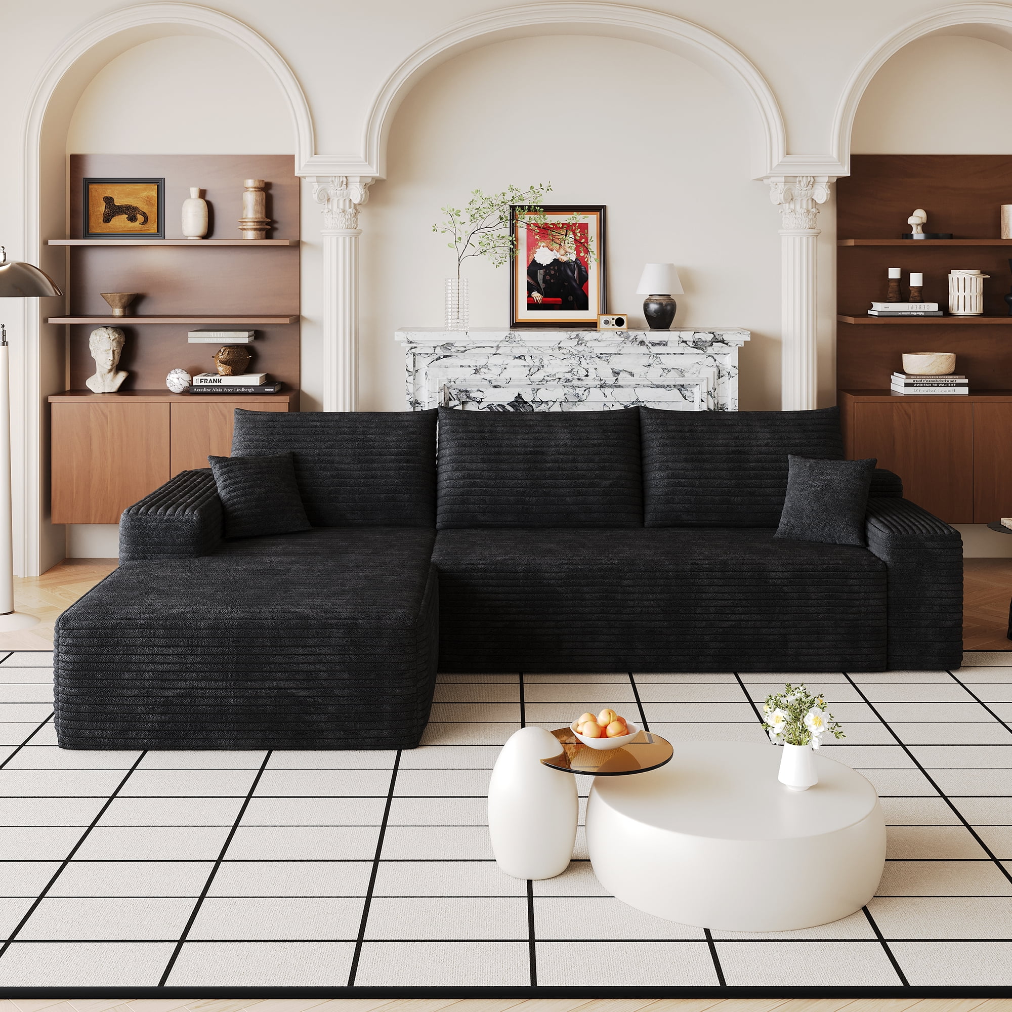 The Sanctuary 107 Cloud Sectional Couch with L-Shape Chaise Upholstered Comfort Corner Sofa For Living Room Bedroom For Apartment