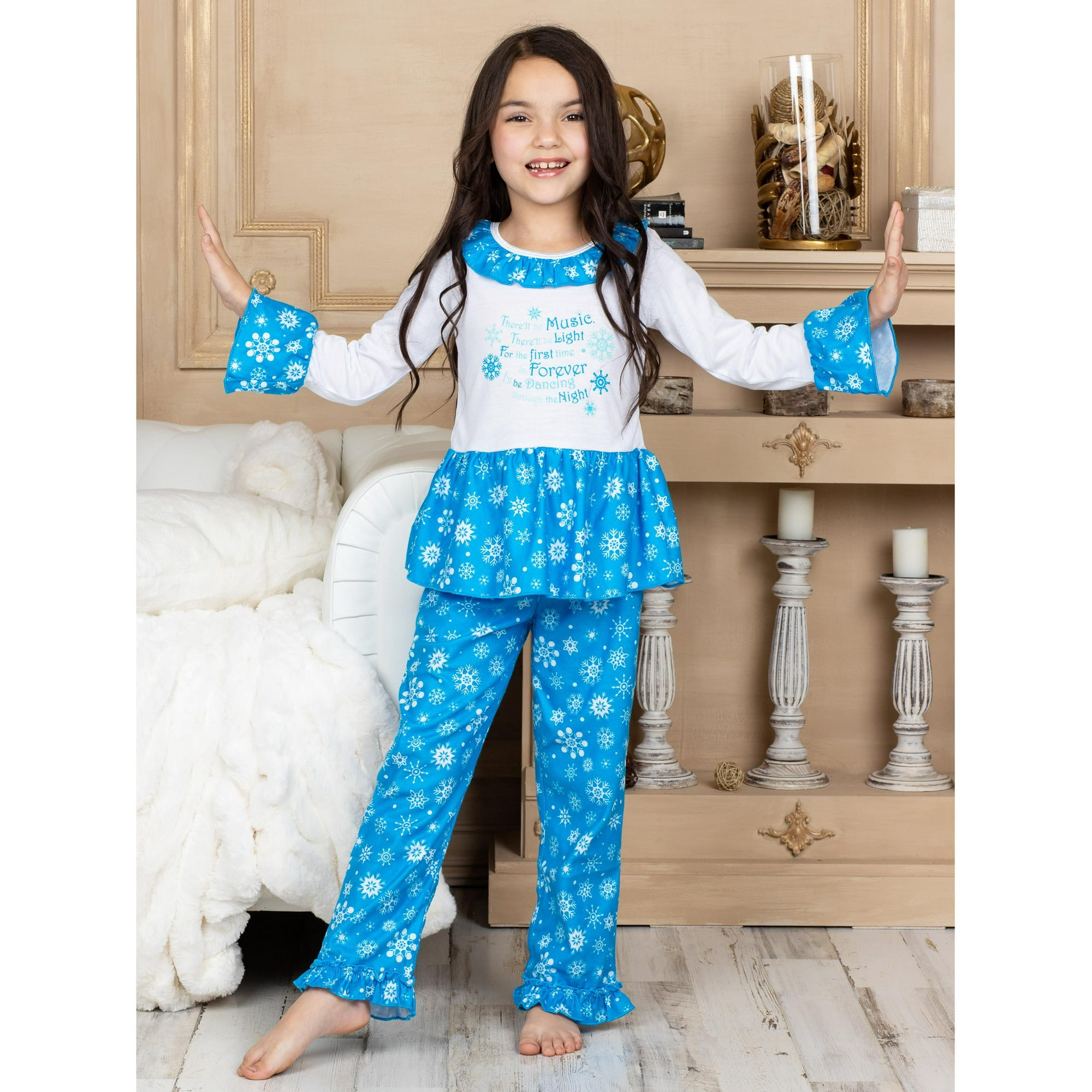 Sara s Prints Frozen Girl s Pajama Long Sleeve Shirt And Pants Sleepwear Other