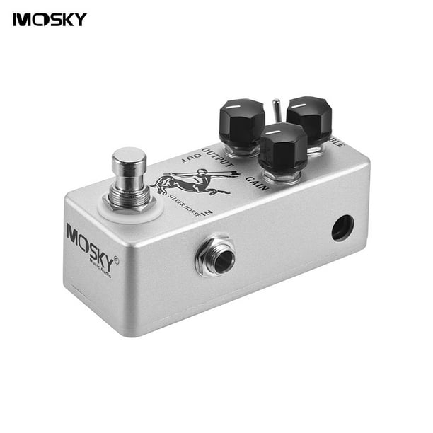 MOSKY Silver Horse Overdrive Boost Pédale d'Effet Guitare Full Metal Shell True Bypass
