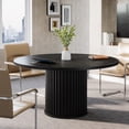 thumbnail image 4 of Finmind 47-inch Round Conference Table for 4-6 People, Wooden Meeting Table with Sturdy Metal Base for Conference Room, Black, 4 of 8