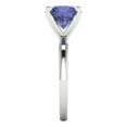 thumbnail image 3 of Solitaire Engagement Ring for Women - 3ct Simulated Tanzanite in 14K White Gold Promise Ring, 3 of 6
