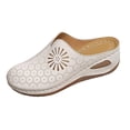 thumbnail image 2 of Domuza Clogs Mules for Women 2026 Summer Hollow Out Breathable Platform Wedge Slippers Sandals Comfortable Closed Toe Slip On Orthopedic Casual Walking Shoes with Arch Support Beige 9（EU-42）, 2 of 4