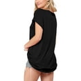 thumbnail image 2 of Doublju Women's Crewneck Muscle Short Sleeve T-shirt (Plus Size Available), 2 of 4