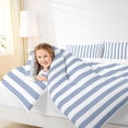 thumbnail image 3 of Meiyoeat Vintage Wide Stripe Twin Comforter Sets 2pcs, Casual Thin Line Bedding Set, Blue White,Reversible,1 Comforter and 1 Pillowcase, 3 of 6