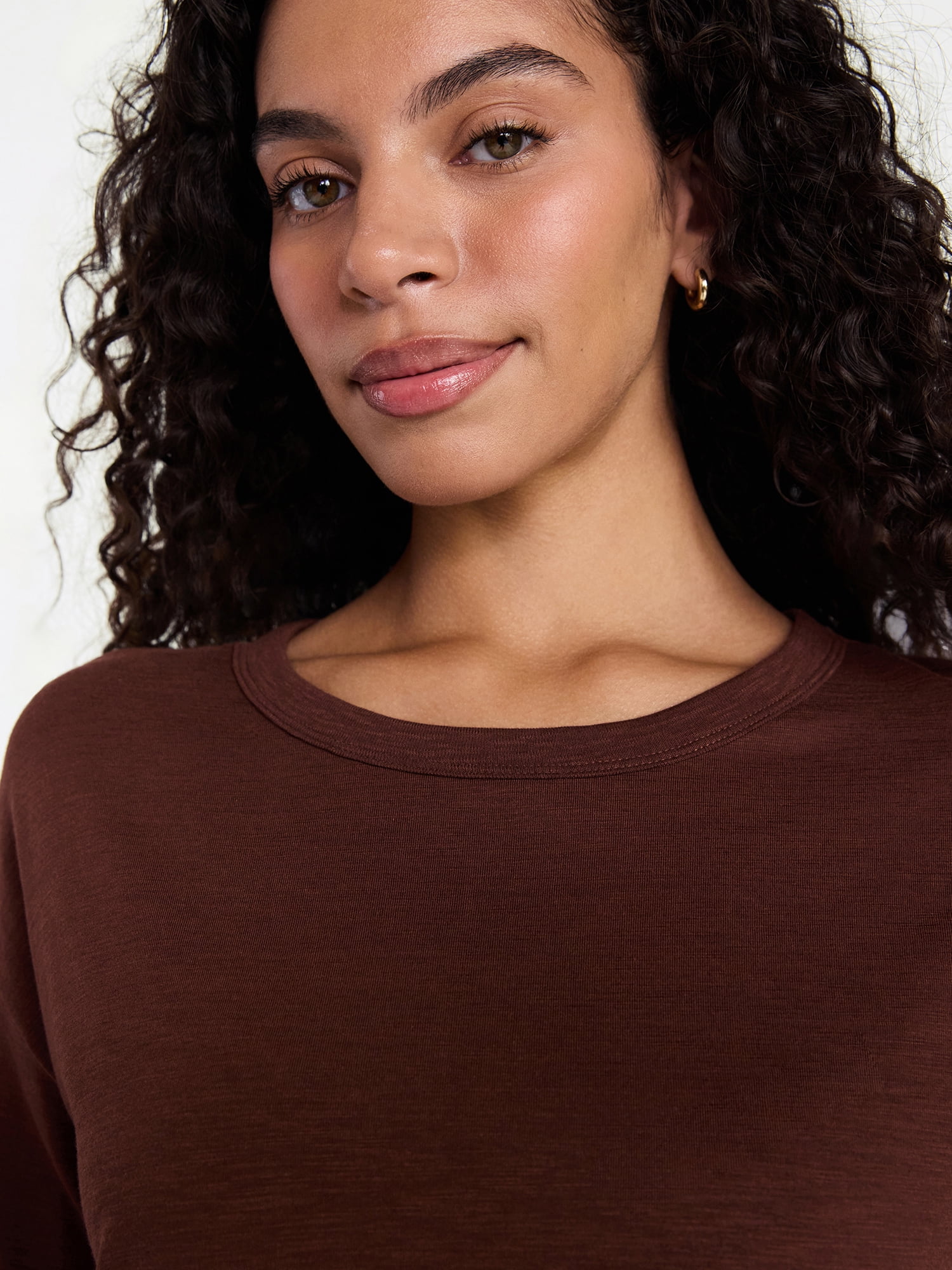 Time and Tru Women's Boxy Slub Tee with Short Sleeves, Sizes XS-XXXL