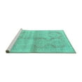 thumbnail image 2 of Ahgly Company Machine Washable Indoor Round Persian Turquoise Blue Traditional Area Rugs, 4' Round, 2 of 4