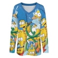 thumbnail image 4 of Simpsons Womens T Shirts V Neck Long Sleeve Tops Causal Loose Summer T-Shirts 4XL, 4 of 7