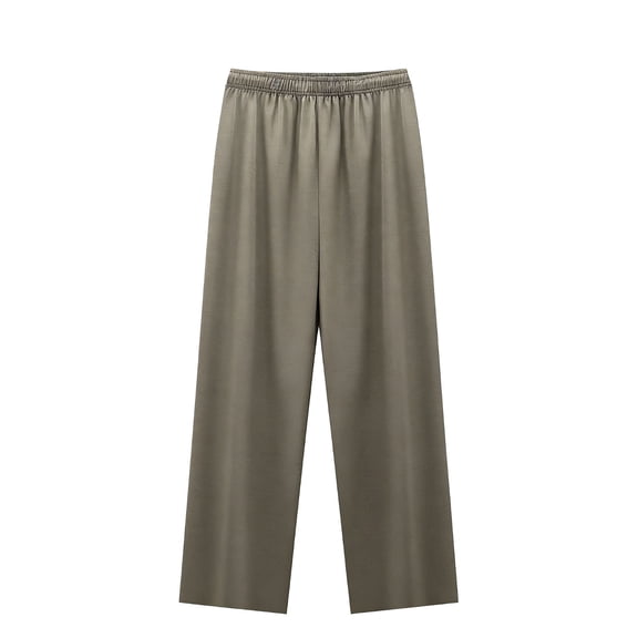 Lmueinov Men's Plus Size Elastic Waist Wide Leg Casual Pants, Polyester Trousers XL-4XL