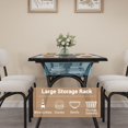 thumbnail image 4 of 5-piece Modern Dining Set for 4 with Boucle Chairs, Space-Saving Table with Storage Rack for Kitchens and Small Spaces, 4 of 5
