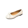 thumbnail image 2 of Miluxas Women's Cute Bowknot Ballet Flat Shoes Comfortable Dress Shoes Wear to Work Slip On Memory Foam Loafers Dressy office Shoes Beige 7.5(40), 2 of 9