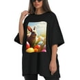 thumbnail image 4 of Plus Size Shirt for Women Oversized Black Tops for Women Short Sleeves Shirt for Women Easter T Shirt Crewneck Shirt for Women M, 4 of 5