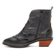 thumbnail image 3 of Kelsi Dagger Cliff Black Leather Western Pointed Toe Block Heel Ankle Bootie (BLACK, 6), 3 of 6
