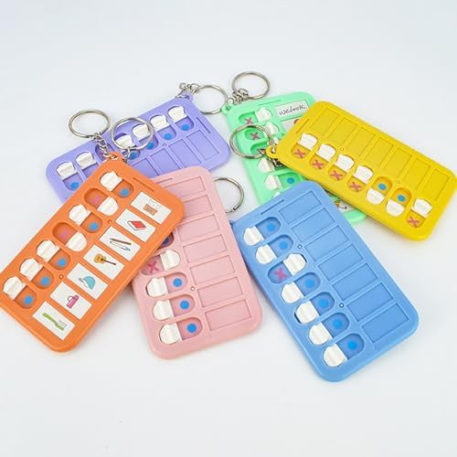 6 Pcs Reminder Board for The Elderly, ADHD Tools for Kids Portable Visual Schedule for Kids School Bag Pendant Detachable Daily Task Planning Pad with 18pcs List Cards Stickers for Kids$$Office