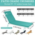 thumbnail image 2 of 72" ×21" Outdoor Chaise Lounge Cushion, 3" Thick High-Density Foam Fill, with Removable Headrest, Waterproof Fade Resistant, Replacement Cushion for Lawn Pool (Lake Blue 2PCS), 2 of 8