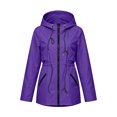 thumbnail image 6 of Ihhxva Tops for Women Waterproof Hoodie Jacket with Multi-Pockets and Adjustable Waist Outdoor Drawstring Parka S-3XL, 6 of 8