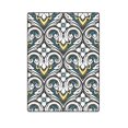 thumbnail image 1 of RYLABLUE Damask Seamless Pattern Couch Sofa or Bed Fleece Blanket Throw 58x80 inches, 1 of 3