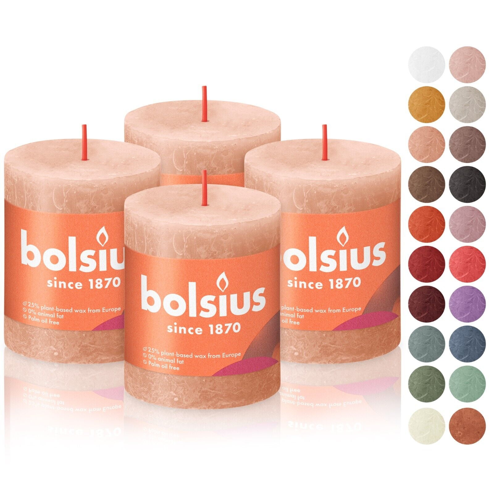 Bolsius Creamy Caramel Rustic Pillar Candles 2.75" X 3.25" Long Lasting