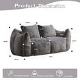 thumbnail image 2 of Giant Bean Bag Chair, 75" Memory Foam Loveseat Sofa with Pillows, Grey, 2 of 7