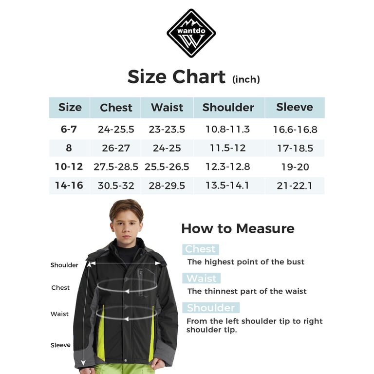 Wantdo Boys' Waterproof Ski Jacket with Detachable Hood photo 6