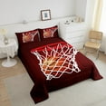 thumbnail image 4 of Erosebridal 3D Basketball Bedding Sets Full with Comforter, Red Orange Duvet Insert, Modern Ball Game Decor, Super Cozy 3pcs, 4 of 8