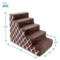 thumbnail image 2 of TiaGOC Dog Stairs for Small Dogs & Cats, Foam Pet Steps Portable Ramp for Couch Sofa and High Bed Non-Slip Balanced Indoor Step Support, Paw Safe No Assembly - Brown Lattice Print, 5-Step, 2 of 3