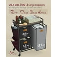 thumbnail image 4 of Laundry Hamper with 3 Compartments, 26.4 Gal. Laundry Sorter, Rolling Laundry Cart with Shelves 6 Labels, Chestnut Brown, Ink Black and Dove Gray, 4 of 6