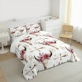thumbnail image 3 of Manfei Farm Bull Skull Queen Comforter Set,Retro Aztec Geometric Bedding Sets,Pink Rustic Flower Bedding Comforter Set For Teen Boy,Ultra Soft Home Decor,3-Piece, 3 of 8