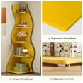 thumbnail image 5 of Tribesigns Wavy Corner Shelf Set of 2, Modern 5-Tier Bookshelf with Curvy Shape, Unique isplay Shelf for Living Room Small Space (Yellow), 5 of 8