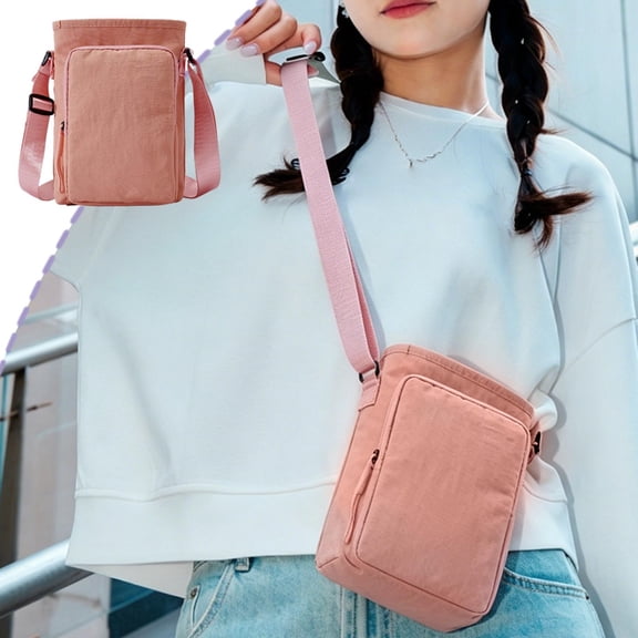 Washable Fabric Small Crossbody Bag for Men Women, Multi Compartment Casual Shoulder Bag for Daily Use, Compact Storage Bags with RFID Blocking and Adjustable Strap