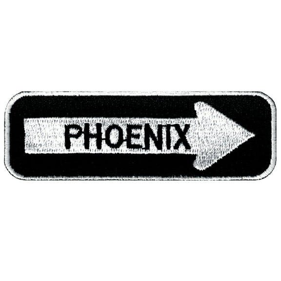 Phoenix One Way Sign Embroidered Iron-on Patch