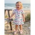 thumbnail image 5 of BemeyourBBs Toddler Baby Girl Golf Dress Outfit Little Baby Girl Summer Dress Short Sleeve Turn Down Collar Golf Themed Print A Line Pleated Dress, 5 of 9