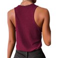 thumbnail image 3 of Athletic camisetas sin mangas para las mujeres Mujeres Sexy Casual Tank Tops con cuello en V sin mangas Top Color sólido botón chaleco pulóver camisa de camiseta sin mangas (Wine, L), 3 of 6