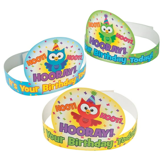 Paper Birthday Crown - Party Wear - 12 Pieces