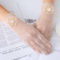 thumbnail image 3 of Women Black Dot Short Lace Lace Breathable Riding Sunscreen Wedding Gloves, 3 of 3