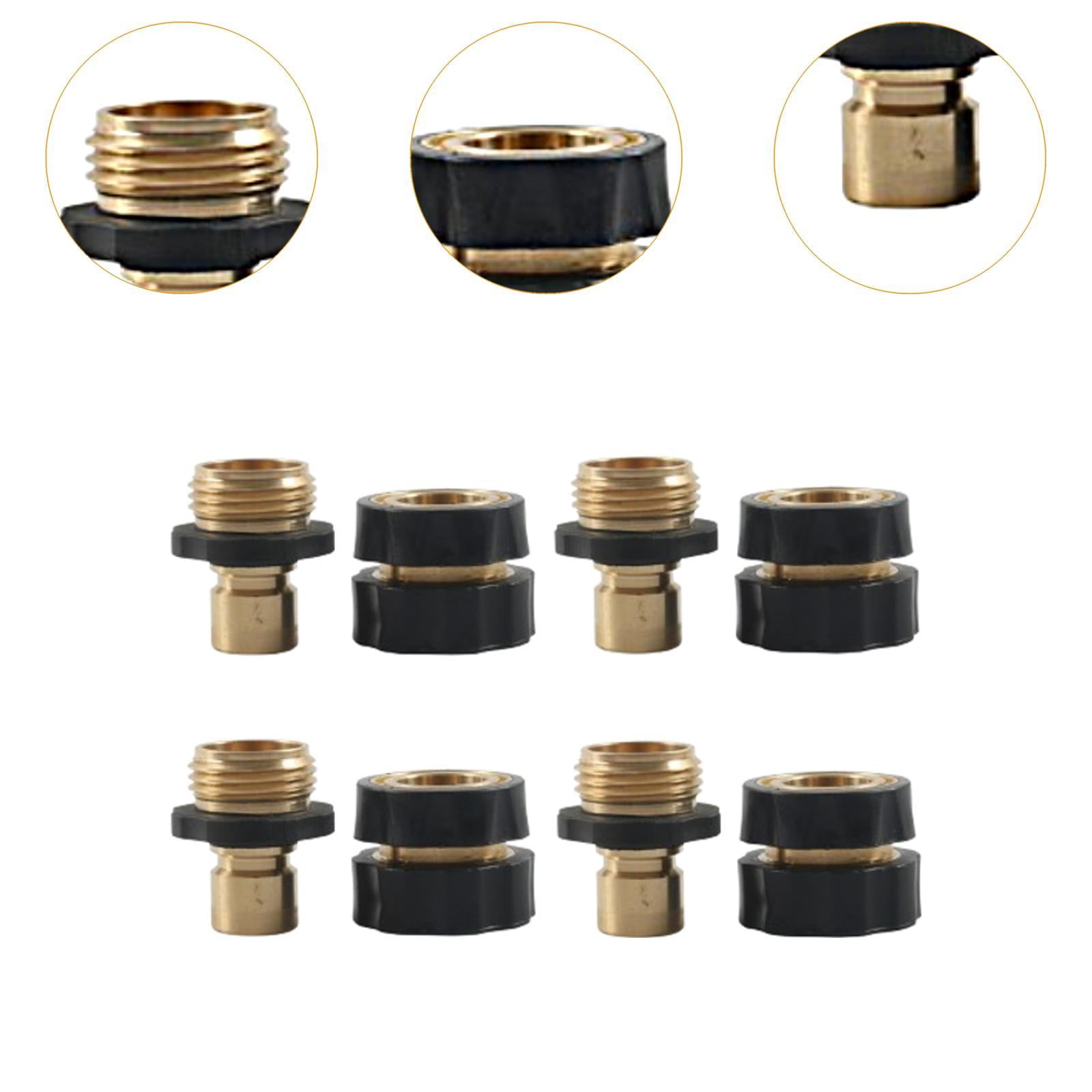 oshhni 4 Pieces 3/4 inch Garden Hose Fitting Quick Connector No Leakage Water Brass