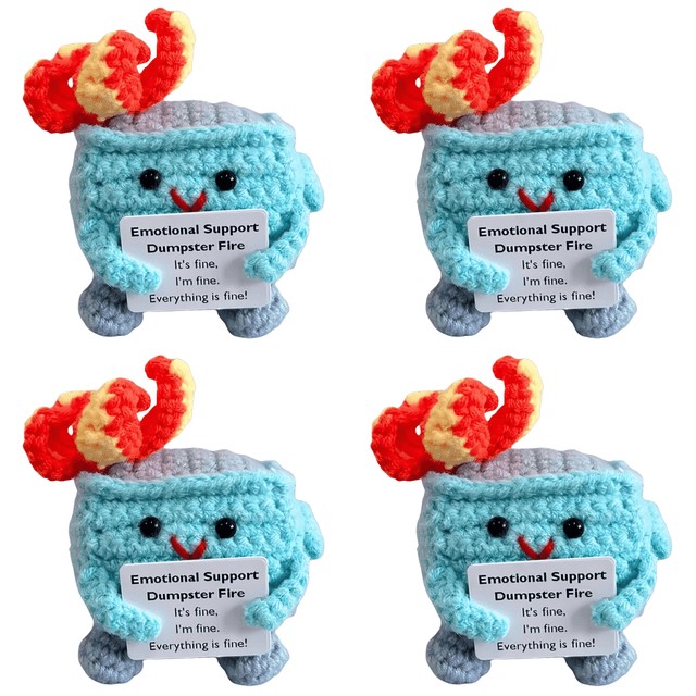 Contenedor Fuego Lindo Crochet Apoyo Emocional Regalos Divertidos Azul