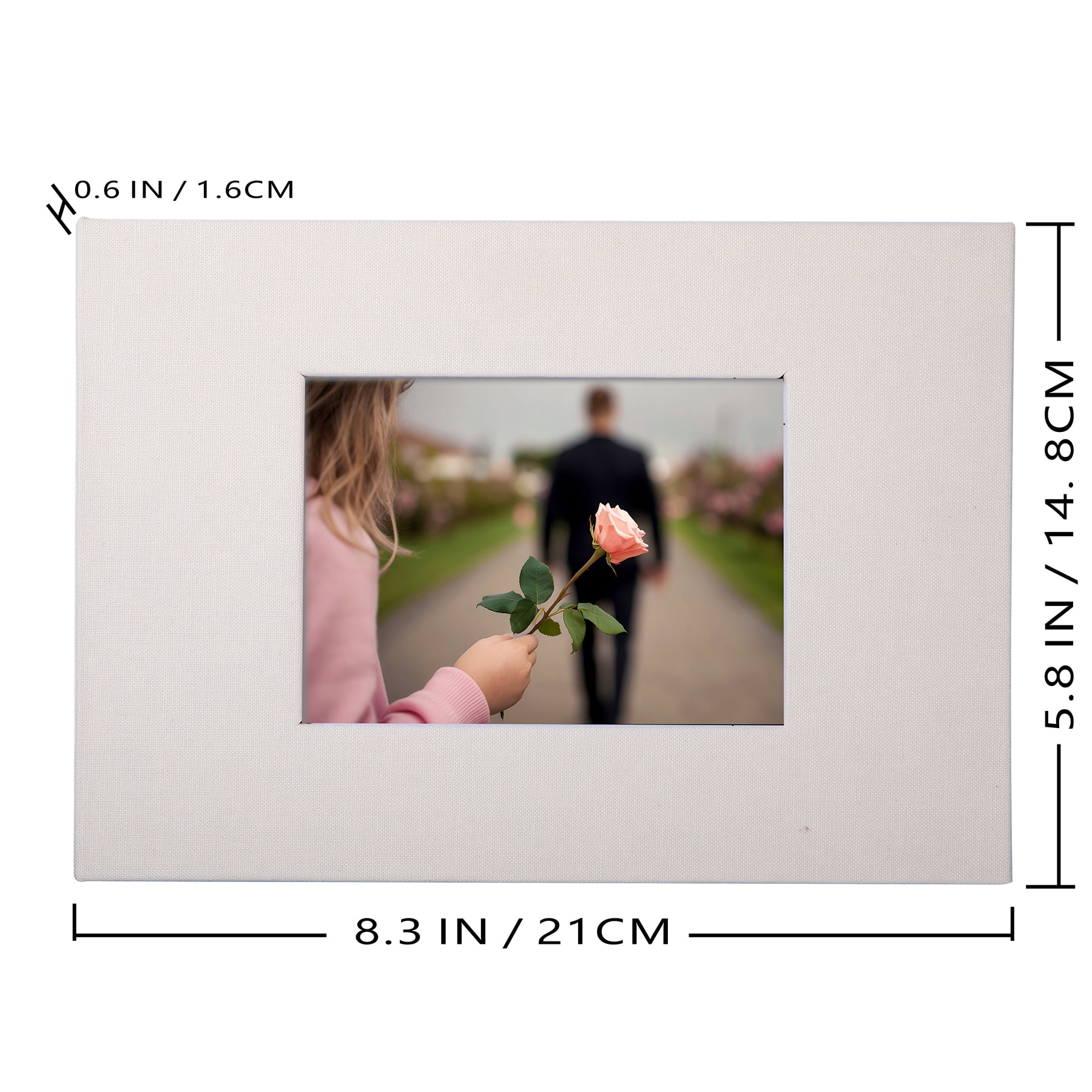 Sourcingbay 7 inch IPS Video Greeting Card, Linen Cover, 5 inch Photo Window, 4GB Memory, Rechargeable Battery