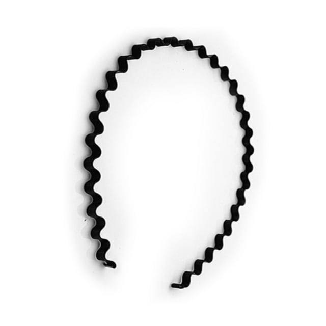 Minnieouse Hair Hoop Metal Ondulado Grosor Negro Unisex Estilo simple Flexible Buenos regalos Equipo deportivo para hombres Mujeres Grandes olas Accesorio para el cabello Ola 1 Minnieouse AP008943-01B
