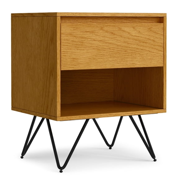 Simpli Home Hunter 20 inch Wide Industrial Nightstand in Oak