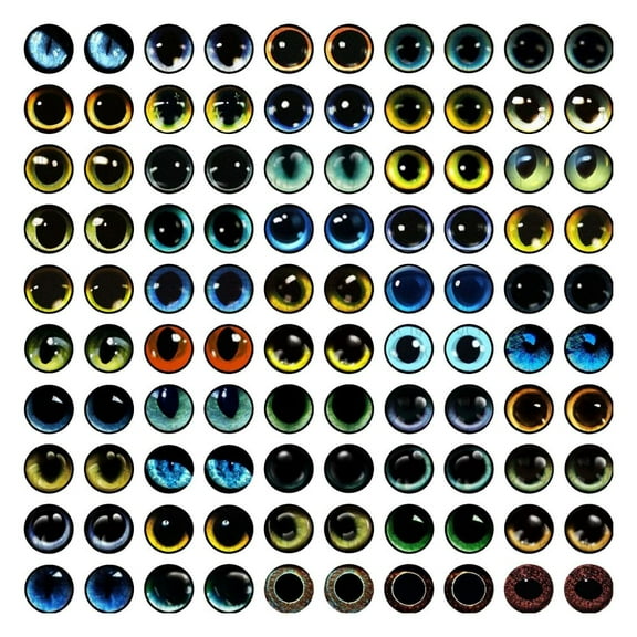 1bag Craft Glass Eyes Stuffed Eyes Half Round Mixed color 10mm about 100pcs/bag