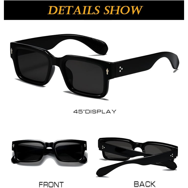Burculy Square Frame Sunglasses for Women Men Trendy Chunky  display picture 1