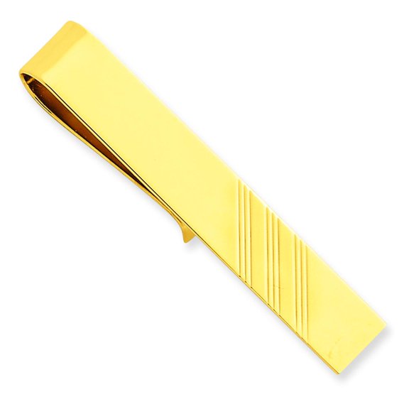 14K Yellow Gold Tie Bar Mens Jewelry Polished New |F