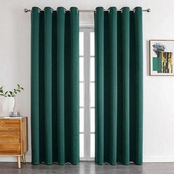 XmhyTop Dark green Curtains for Bedroom,150*250cm 1 slice, Window Curtains with Grommet Top, Easy to Install Drapes - Premium Polyester Window Blackout Curtains for Bedroom & Home Decor