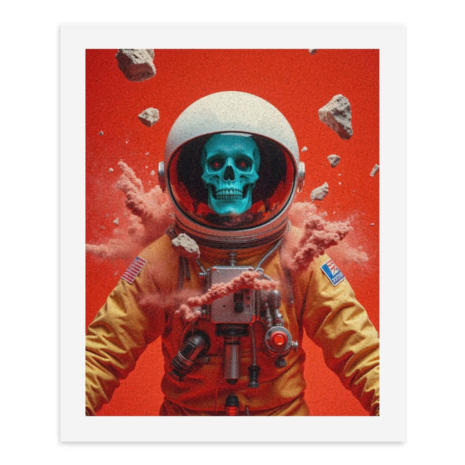 Paint By Numbers Kit for Adults Beginner - DIY Space Skull Surreal Astronaut Art Canvas Painting Kits for Adults, Frameless Paint By Number for Adults for Home Wall Decor 16x20 Inch