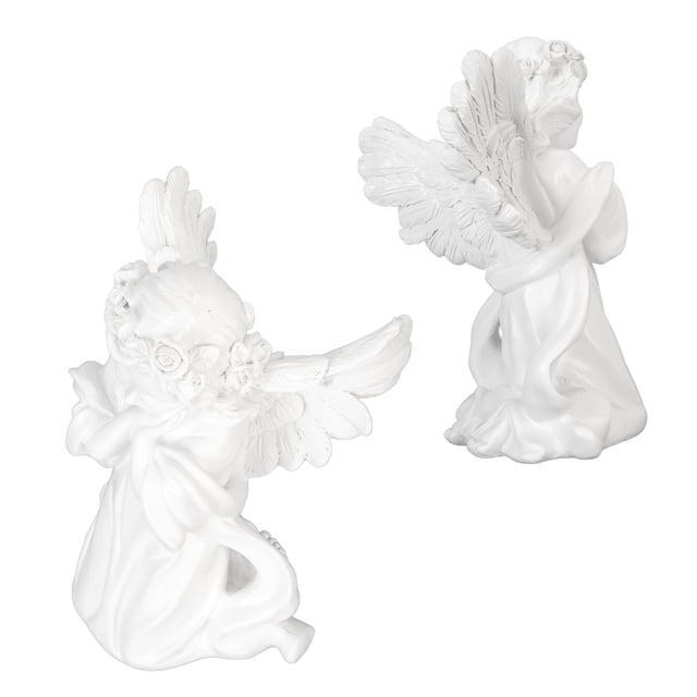 Cherubs Sculpture, Decorative Praying Angle Figurine Resin Cute For Bookshelf For Anniversary