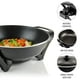 thumbnail image 3 of Wok eléctrico OVENTE con revestimiento antiadherente, sartén familiar de 33 cm, 1400 W de potencia, temperatura ajustable, tapa de vidrio templado, asas frías al tacto y superficie de freír fácil de l, 3 of 5
