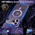 thumbnail image 5 of for iPhone 14 Pro Case, Translucent Matte Magnetic Phone Case Cover with 360° Rotatable Ring Holder Stand [Compatible with MagSafe] for iPhone 14 Pro, Deep Purple, 5 of 7