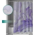 thumbnail image 6 of Ombre Lavender Purple Shower Curtain, Marble Texture Shower Curtain Set with Hooks, Spring Summer Waterproof Fabric Shower Curtains for Bathroom Decor, 72x84 Inch Bath Curtain, 6 of 6