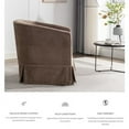 thumbnail image 3 of Locus Bono Swivel Accent Chair for Living Room Bedroom, Comfy Arm Chair Seat for Office, Adult Chair, Linen Fabric, Light brown/Camel, 3 of 5